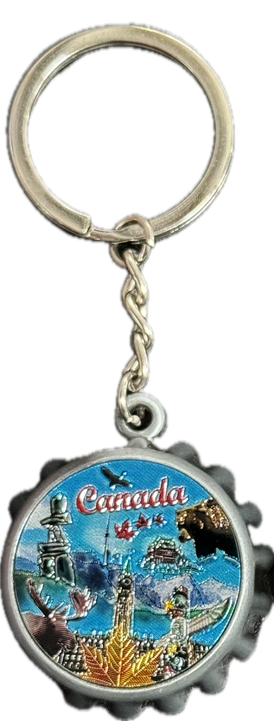 Canada Bottle Cap & Bottle Opener Keychains